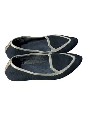 Birdies The Blackbird flat slip-on knit loafers Women’s 8 Black Cream